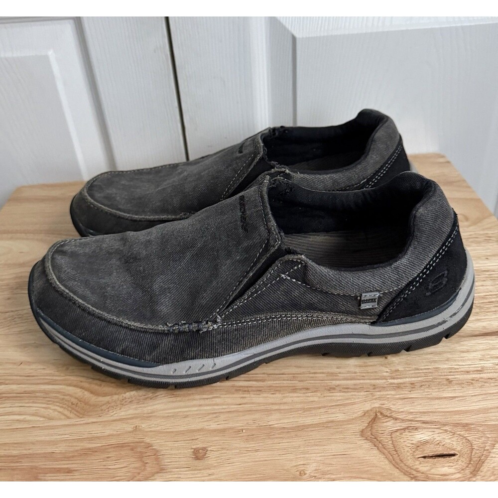 Skechers Gray Black Expected Avillo 64109 Slip On Sneaker Loafer Mens 11 US